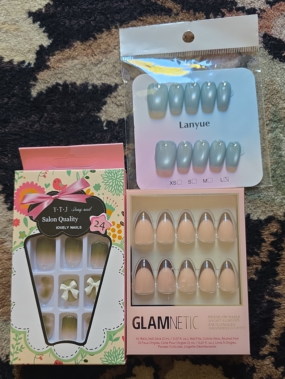 GLAMNETIC Press-On Nail Set with Lanyue Blue Accent Bundle